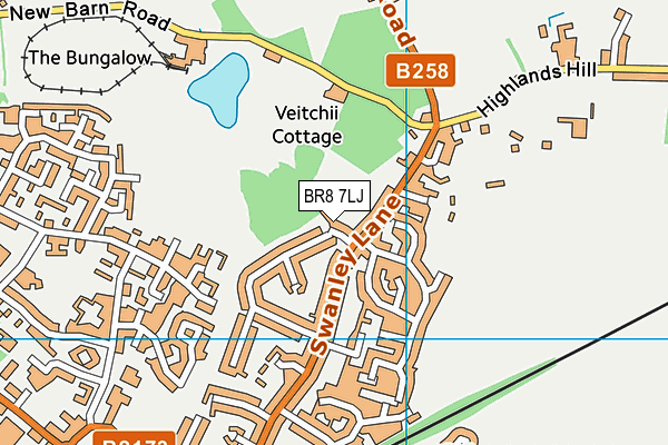 BR8 7LJ map - OS VectorMap District (Ordnance Survey)