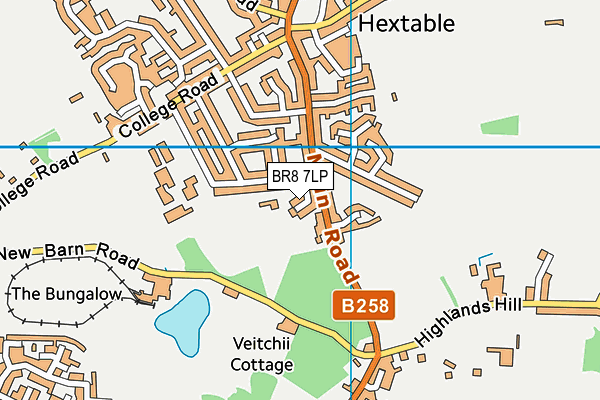 BR8 7LP map - OS VectorMap District (Ordnance Survey)