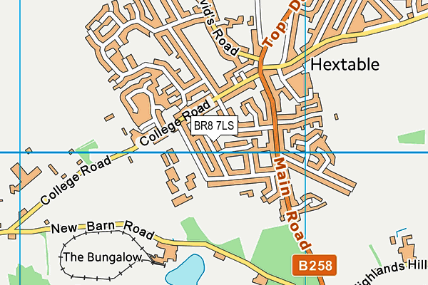 BR8 7LS map - OS VectorMap District (Ordnance Survey)