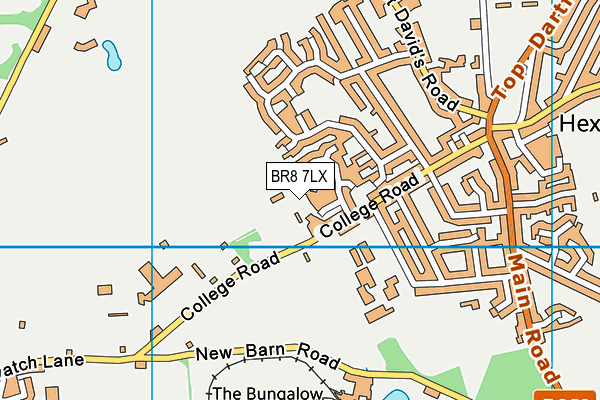 BR8 7LX map - OS VectorMap District (Ordnance Survey)