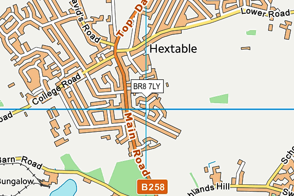 BR8 7LY map - OS VectorMap District (Ordnance Survey)