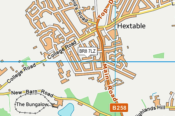 BR8 7LZ map - OS VectorMap District (Ordnance Survey)