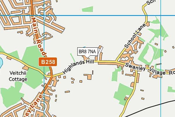 BR8 7NA map - OS VectorMap District (Ordnance Survey)