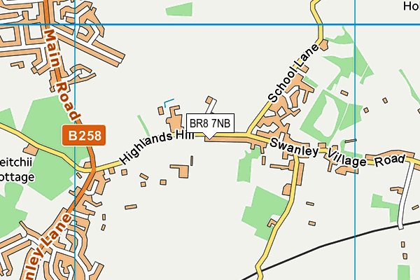 BR8 7NB map - OS VectorMap District (Ordnance Survey)
