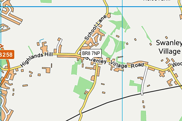 BR8 7NP map - OS VectorMap District (Ordnance Survey)