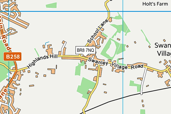 BR8 7NQ map - OS VectorMap District (Ordnance Survey)