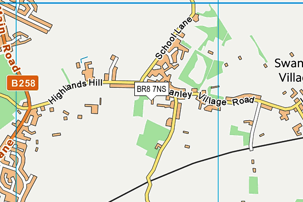 BR8 7NS map - OS VectorMap District (Ordnance Survey)