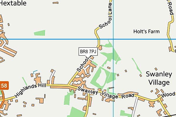 BR8 7PJ map - OS VectorMap District (Ordnance Survey)