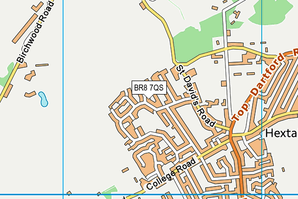BR8 7QS map - OS VectorMap District (Ordnance Survey)
