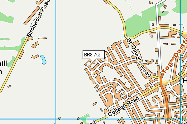 BR8 7QT map - OS VectorMap District (Ordnance Survey)