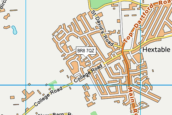 BR8 7QZ map - OS VectorMap District (Ordnance Survey)