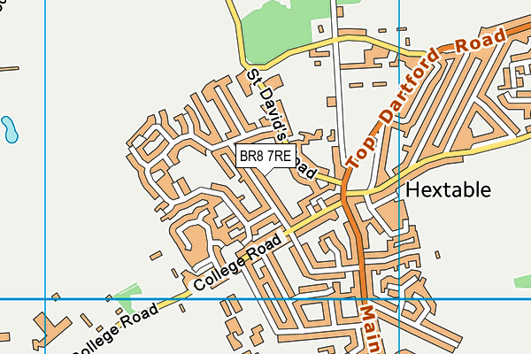 BR8 7RE map - OS VectorMap District (Ordnance Survey)