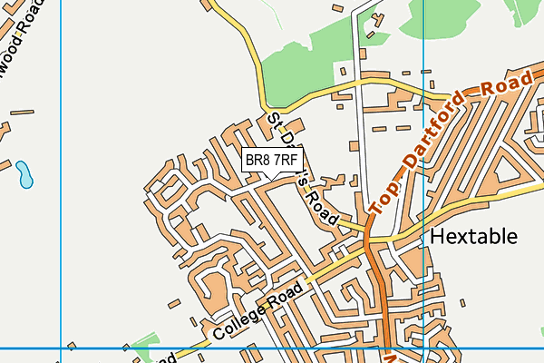 BR8 7RF map - OS VectorMap District (Ordnance Survey)