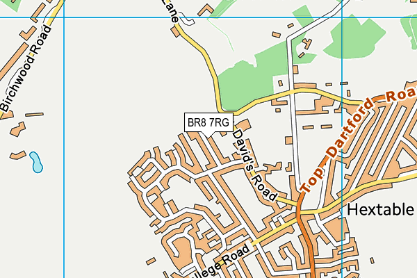 BR8 7RG map - OS VectorMap District (Ordnance Survey)