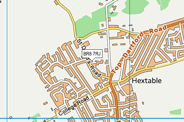 BR8 7RJ map - OS VectorMap District (Ordnance Survey)