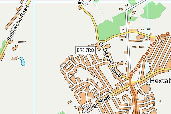 BR8 7RQ map - OS VectorMap District (Ordnance Survey)