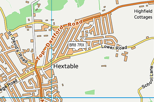 BR8 7RX map - OS VectorMap District (Ordnance Survey)