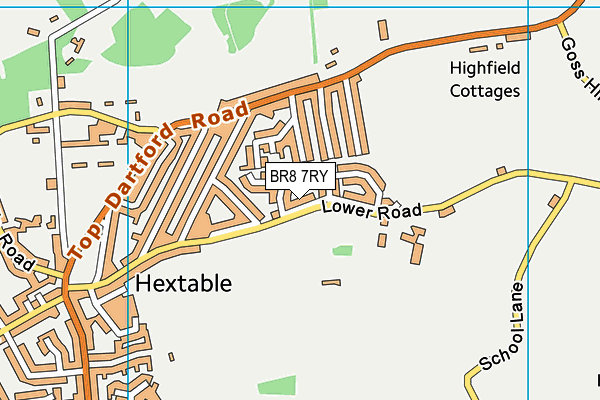 BR8 7RY map - OS VectorMap District (Ordnance Survey)