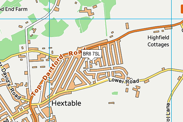 BR8 7SL map - OS VectorMap District (Ordnance Survey)