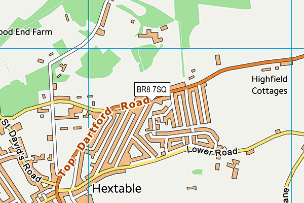 BR8 7SQ map - OS VectorMap District (Ordnance Survey)