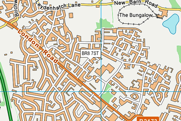 BR8 7ST map - OS VectorMap District (Ordnance Survey)