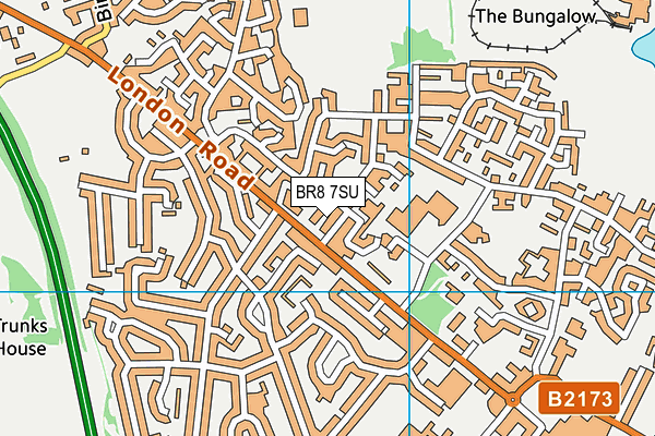 BR8 7SU map - OS VectorMap District (Ordnance Survey)