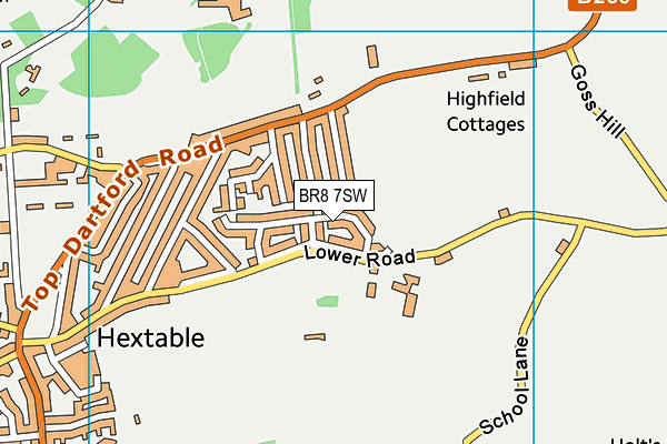 BR8 7SW map - OS VectorMap District (Ordnance Survey)