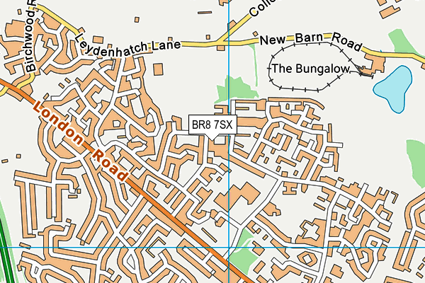 BR8 7SX map - OS VectorMap District (Ordnance Survey)