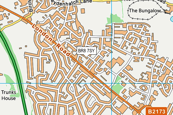 BR8 7SY map - OS VectorMap District (Ordnance Survey)