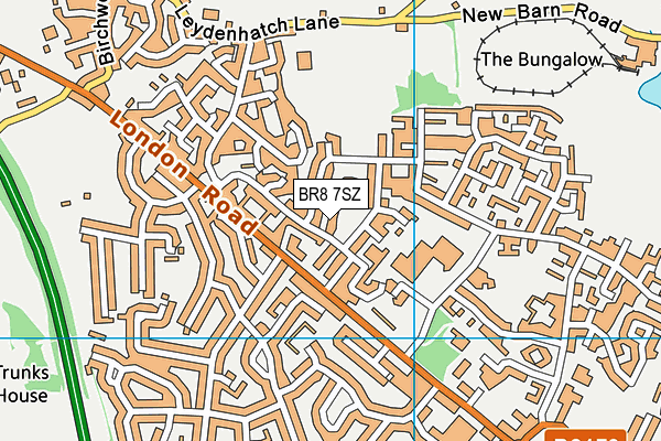 BR8 7SZ map - OS VectorMap District (Ordnance Survey)