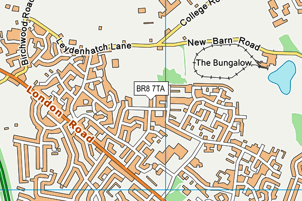 BR8 7TA map - OS VectorMap District (Ordnance Survey)