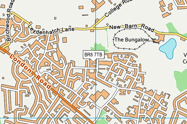 BR8 7TB map - OS VectorMap District (Ordnance Survey)