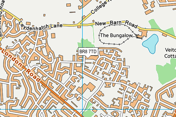BR8 7TD map - OS VectorMap District (Ordnance Survey)