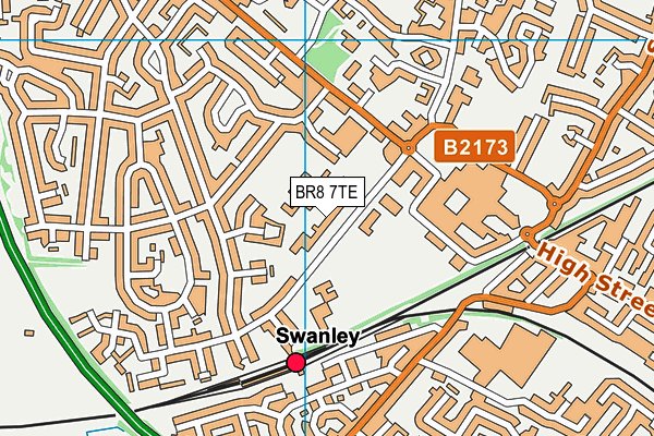 BR8 7TE map - OS VectorMap District (Ordnance Survey)