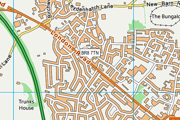 BR8 7TN map - OS VectorMap District (Ordnance Survey)