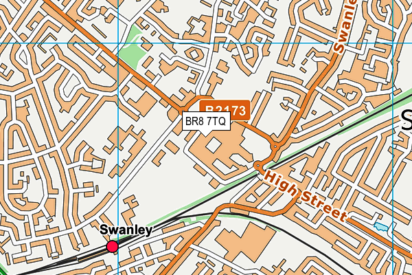 BR8 7TQ map - OS VectorMap District (Ordnance Survey)