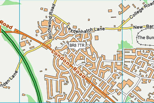 BR8 7TR map - OS VectorMap District (Ordnance Survey)
