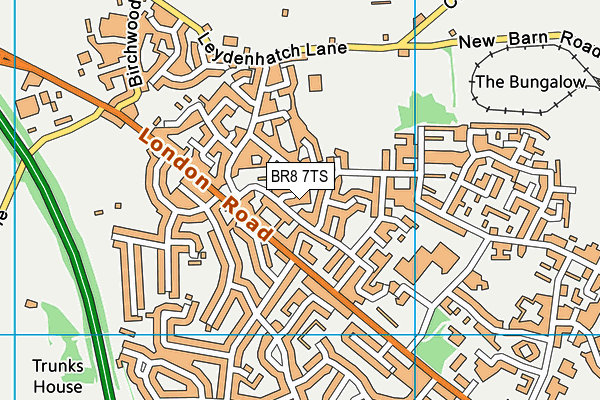 BR8 7TS map - OS VectorMap District (Ordnance Survey)