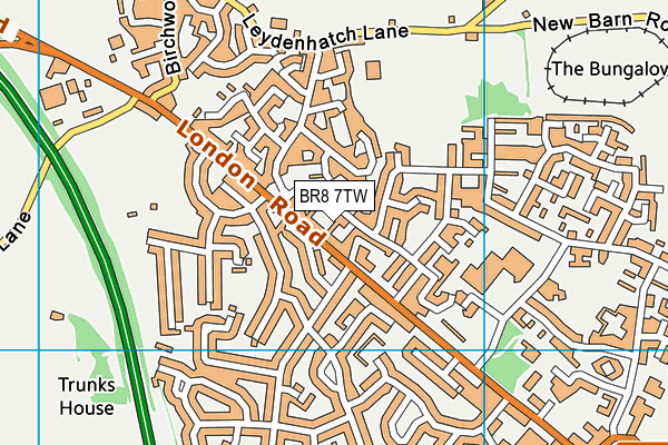 BR8 7TW map - OS VectorMap District (Ordnance Survey)