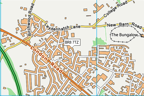 BR8 7TZ map - OS VectorMap District (Ordnance Survey)