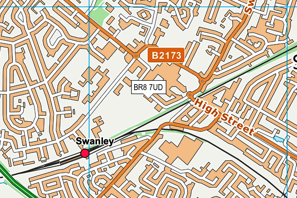BR8 7UD map - OS VectorMap District (Ordnance Survey)