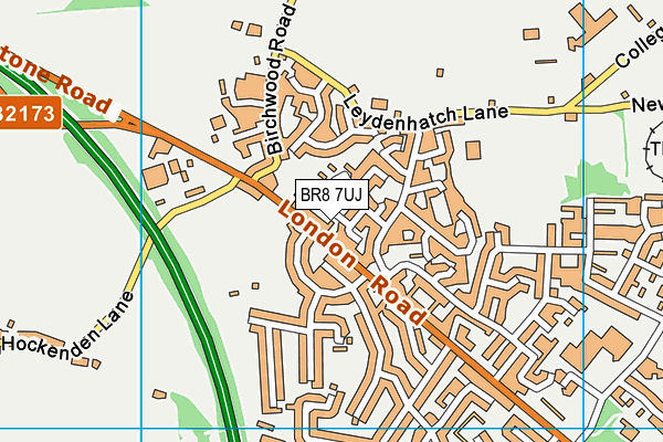 BR8 7UJ map - OS VectorMap District (Ordnance Survey)