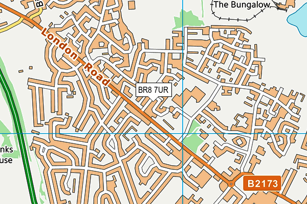 BR8 7UR map - OS VectorMap District (Ordnance Survey)