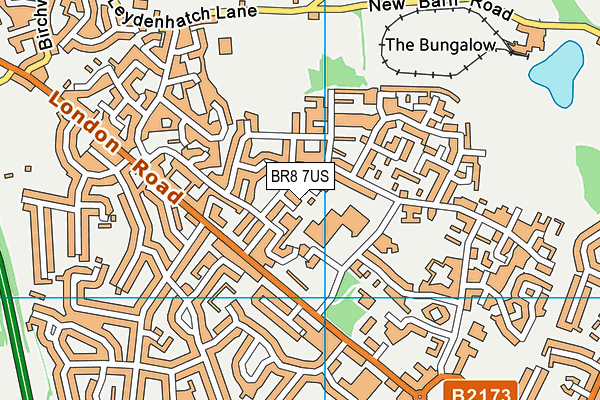 BR8 7US map - OS VectorMap District (Ordnance Survey)