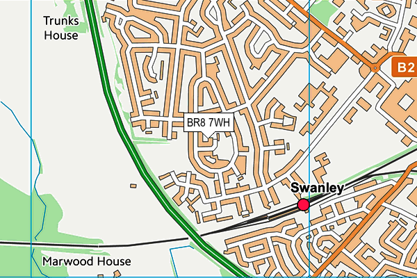 BR8 7WH map - OS VectorMap District (Ordnance Survey)