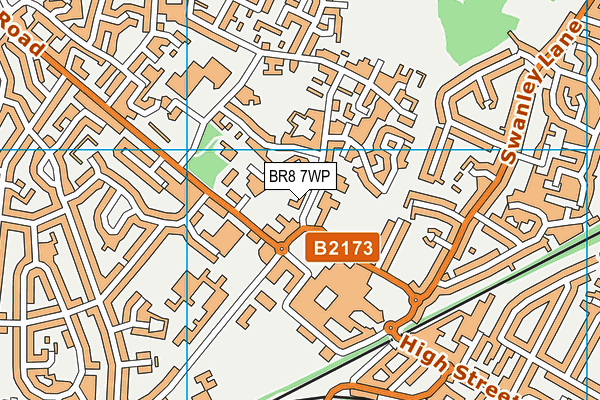 BR8 7WP map - OS VectorMap District (Ordnance Survey)