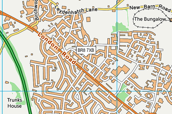 BR8 7XB map - OS VectorMap District (Ordnance Survey)