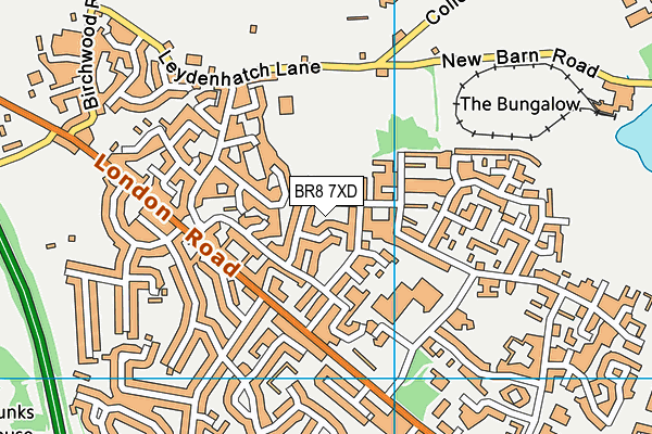 BR8 7XD map - OS VectorMap District (Ordnance Survey)