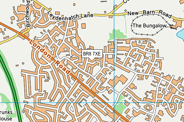 BR8 7XE map - OS VectorMap District (Ordnance Survey)