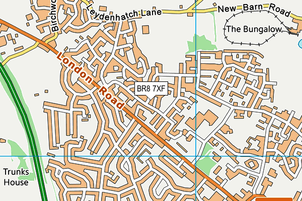 BR8 7XF map - OS VectorMap District (Ordnance Survey)